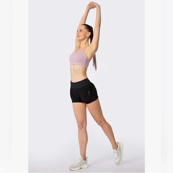 NWT Soothfeel 2 in 1 High Waisted Spandex Shorts - Gym Workout Running - Small - Picture 3 of 13